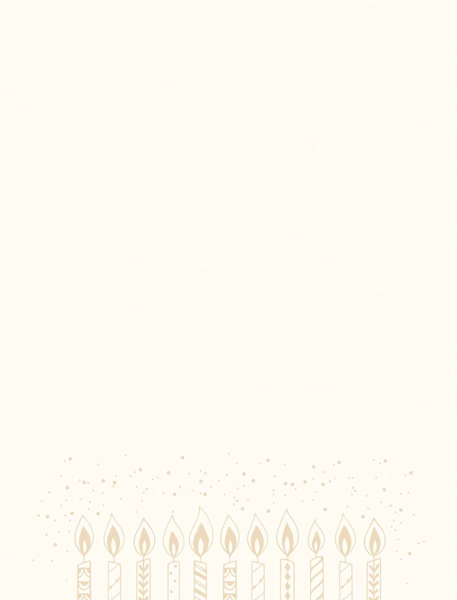 Tarjeta de cumpleaños con motivos de velas - Dorada