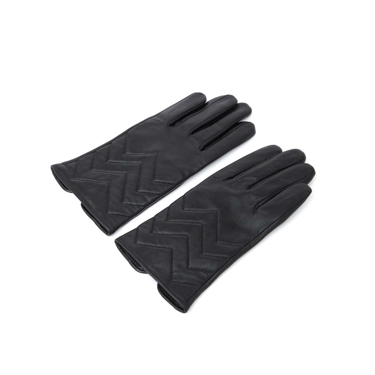Guantes de piel cosidos - Negro - Mujer
