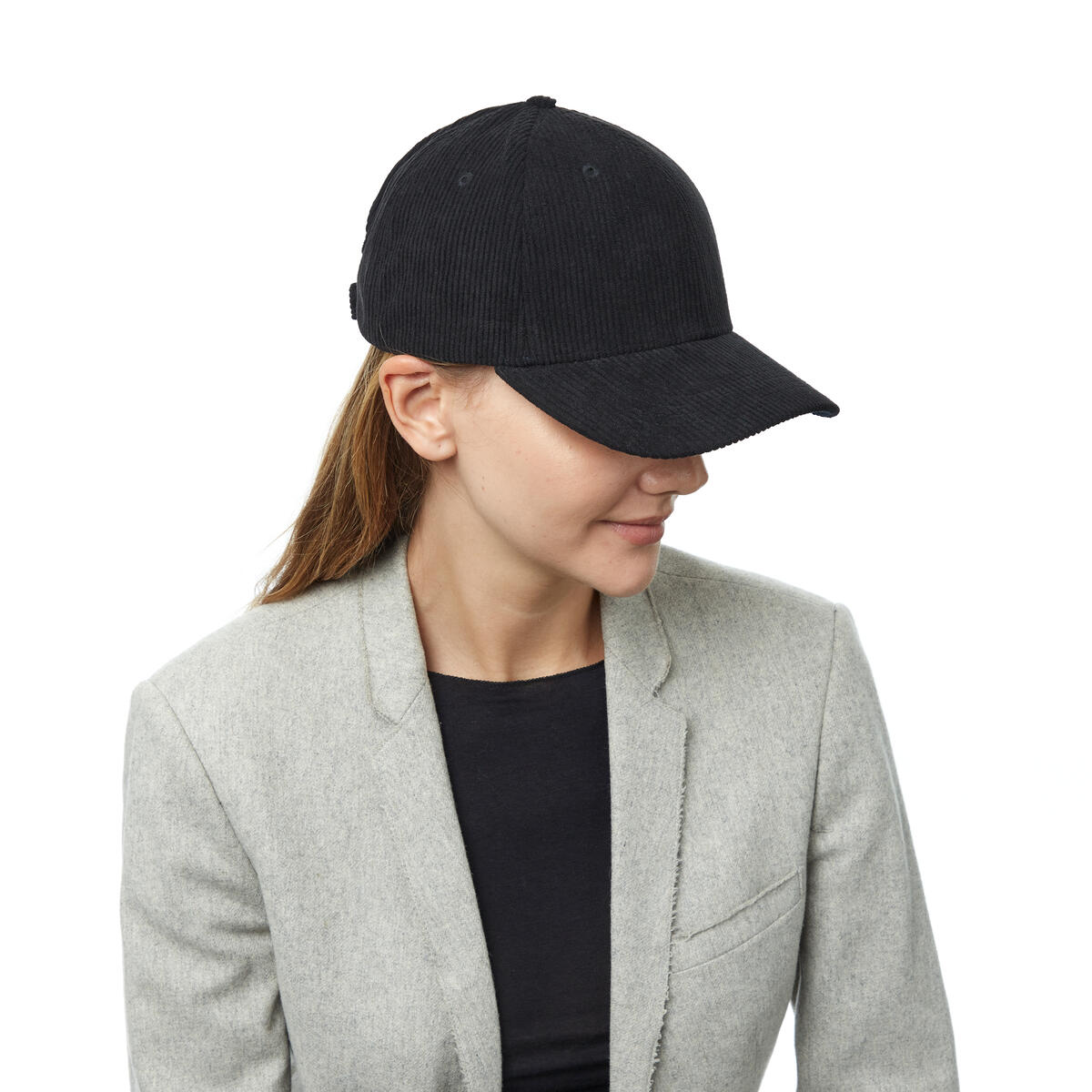 Casquette velours côtelé Noir 4