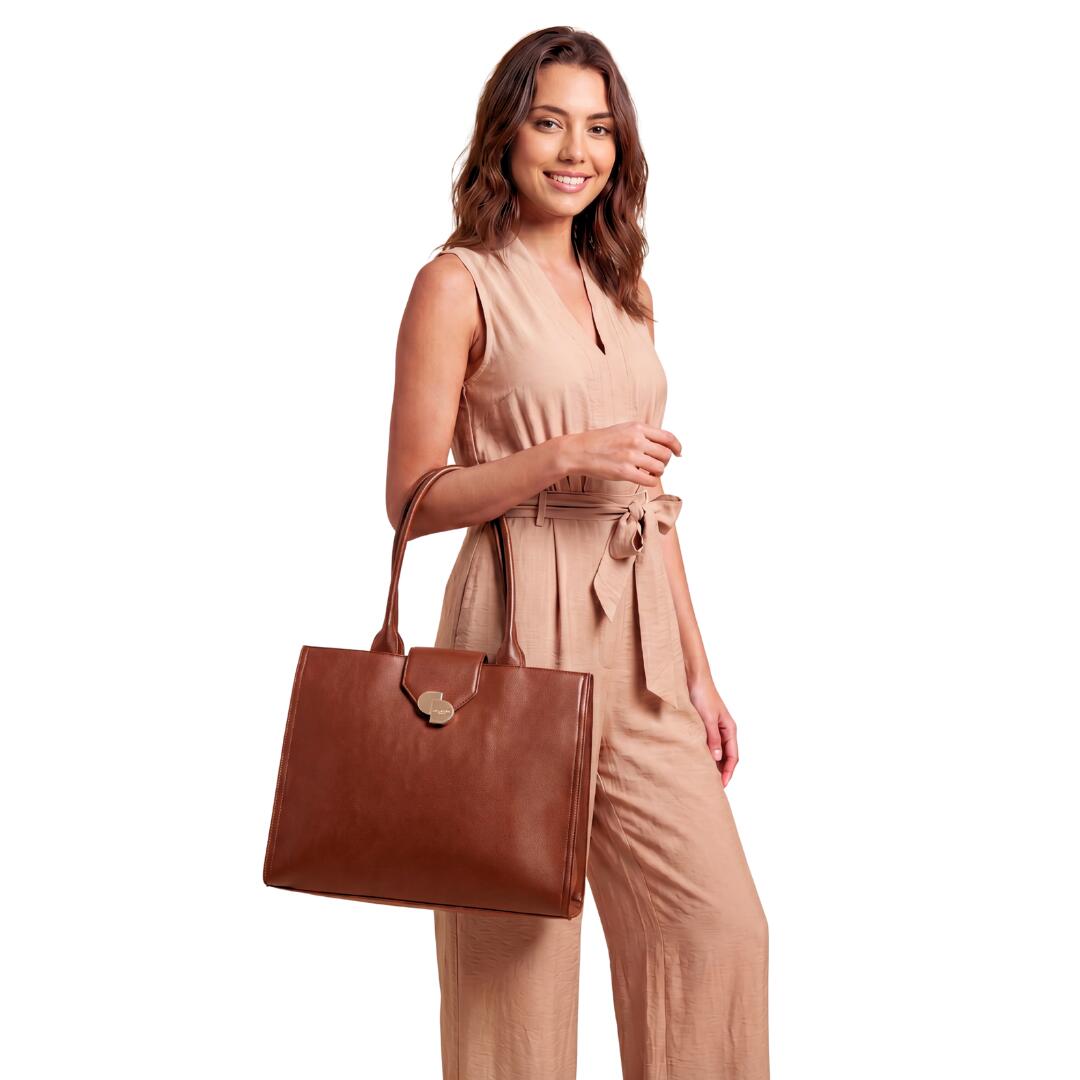 Grand Sac cabas Camille Cognac 5