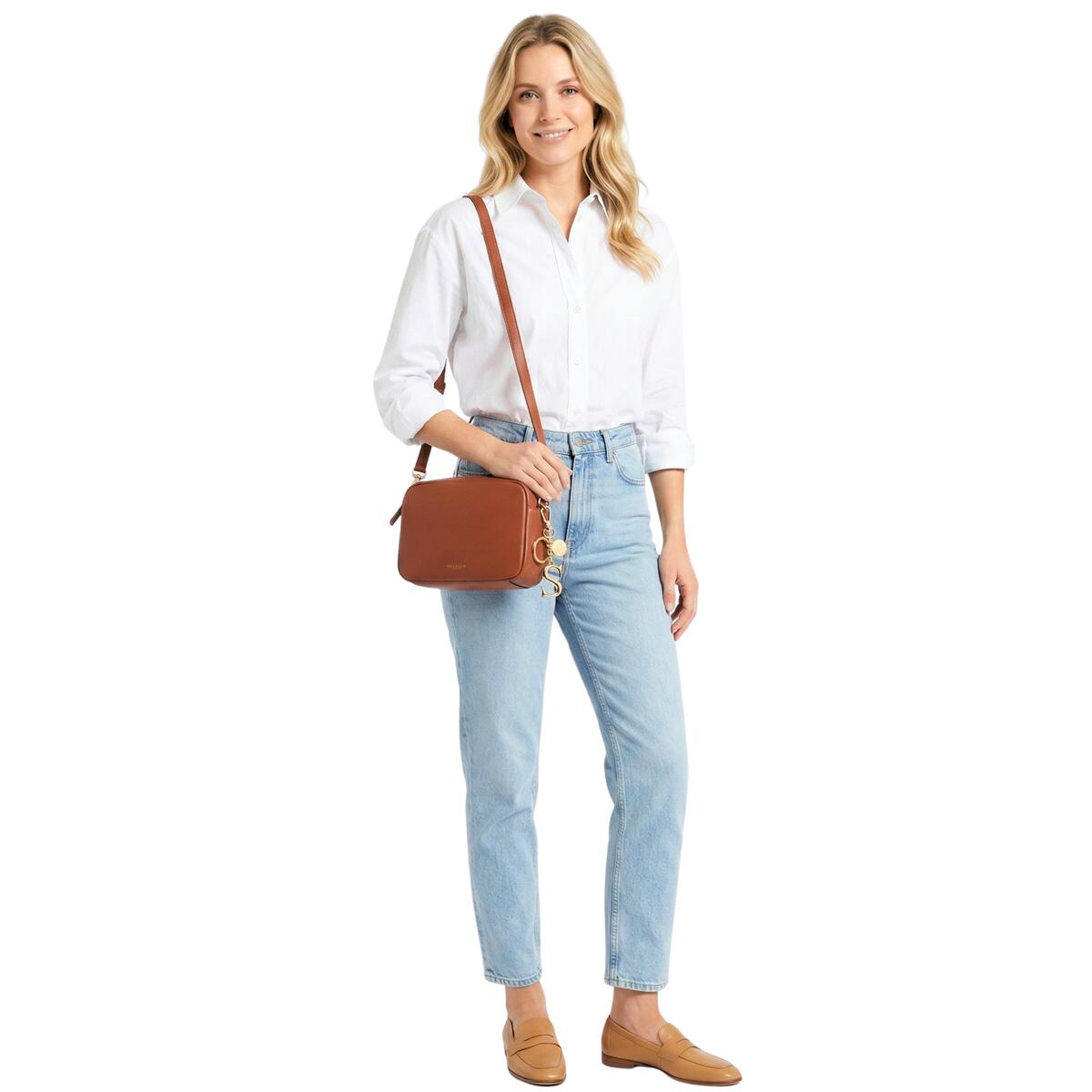Sac bandoulière Anna Cognac 1