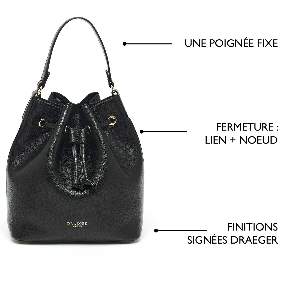 Sac Bourse Collection Anna - noir - Finitions