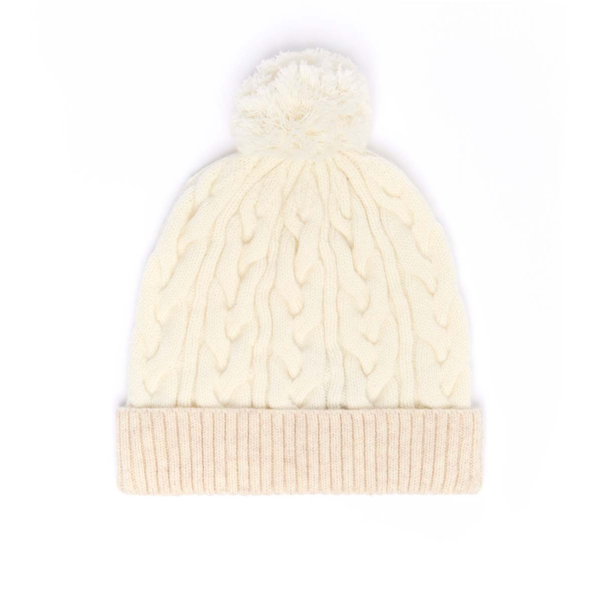 Bonnet Bicolore Avec Pompon en Laine