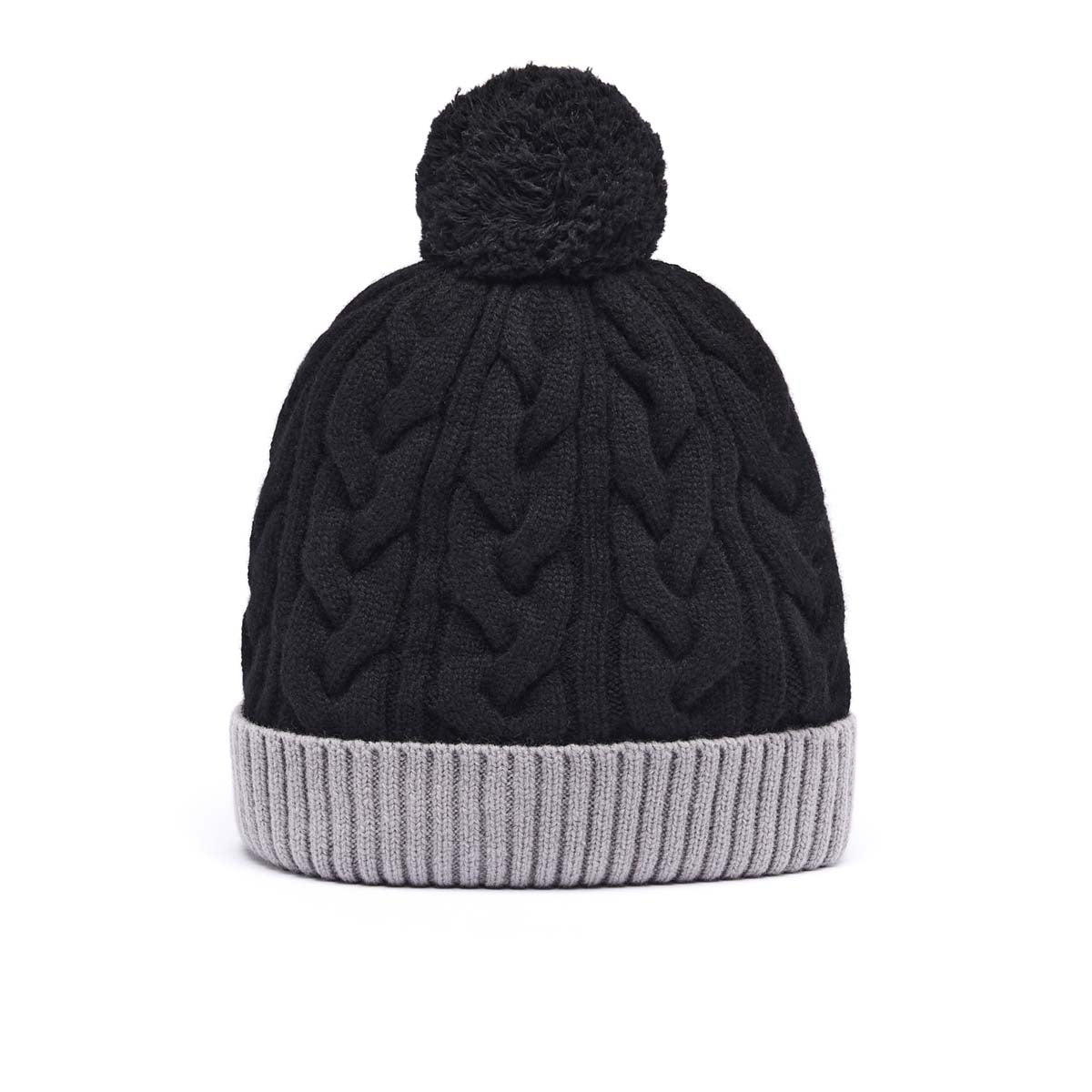 Bonnet Bicolore Avec Pompon en Laine