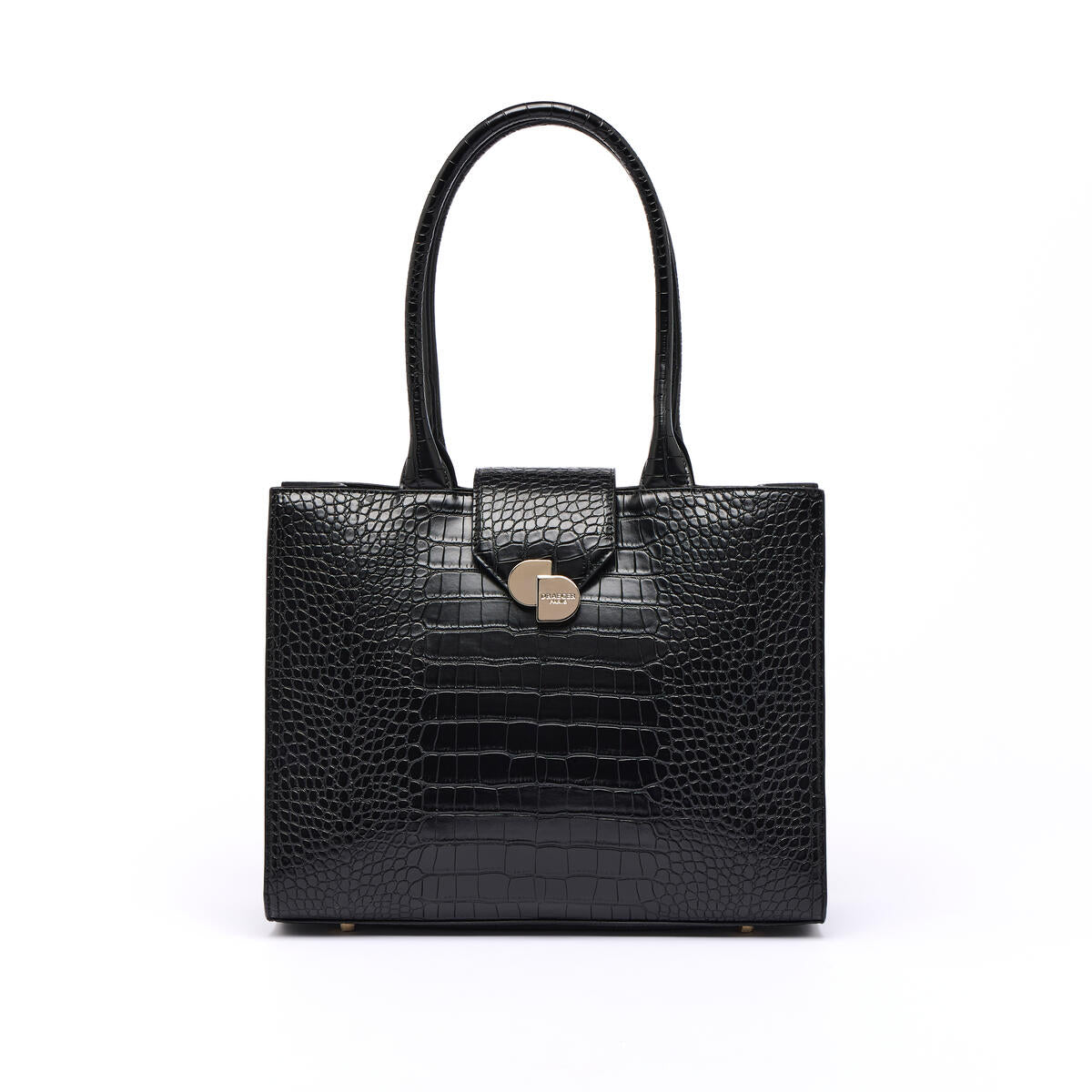 Grand Sac Cabas Croco Camille Noir 1