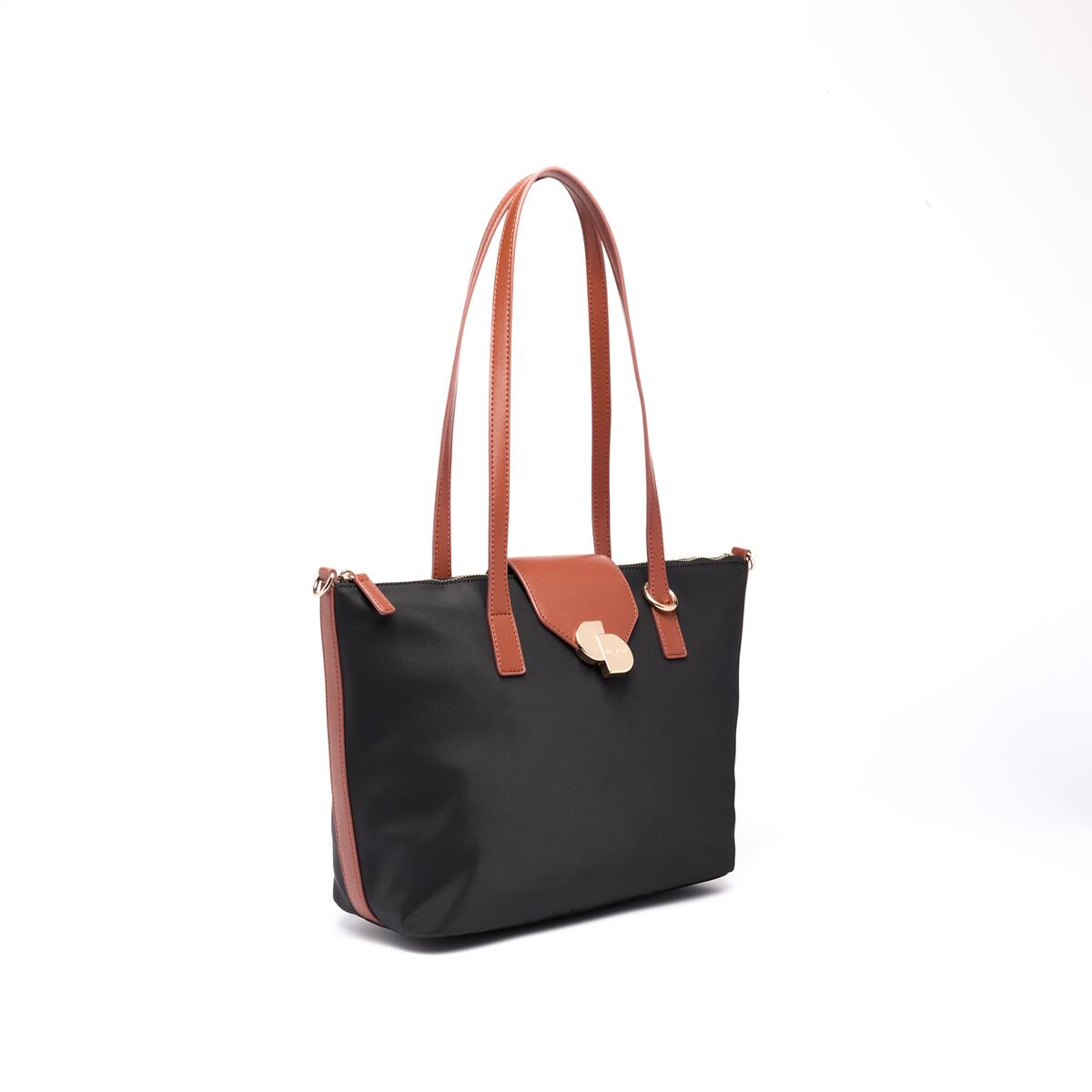 Moyen Cabas Toile Noir 2