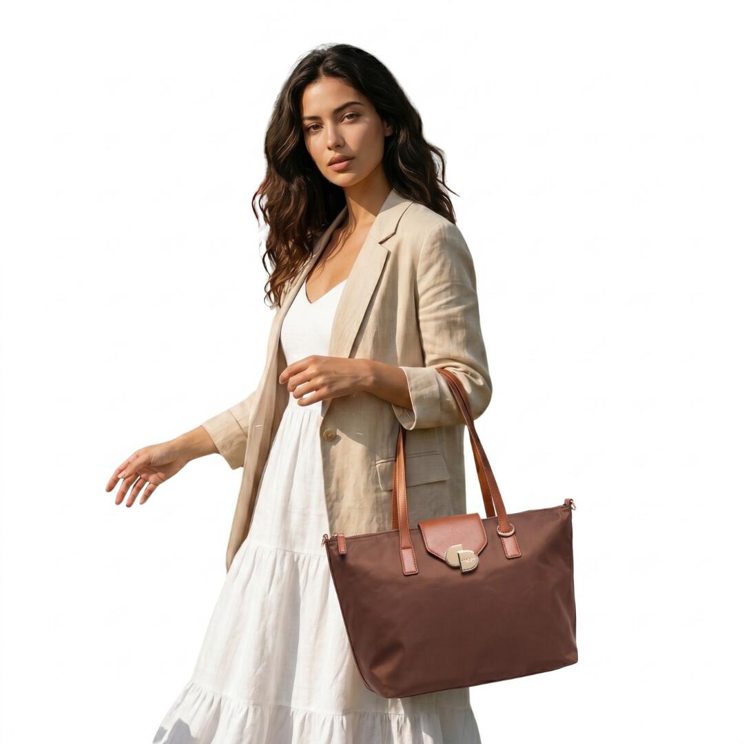 Moyen Cabas Toile Chocolat 5