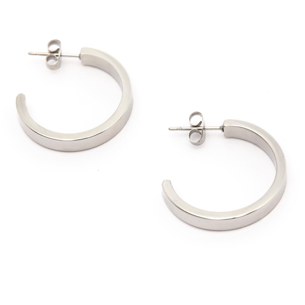 Boucles d'Oreilles Créoles Argentées 2