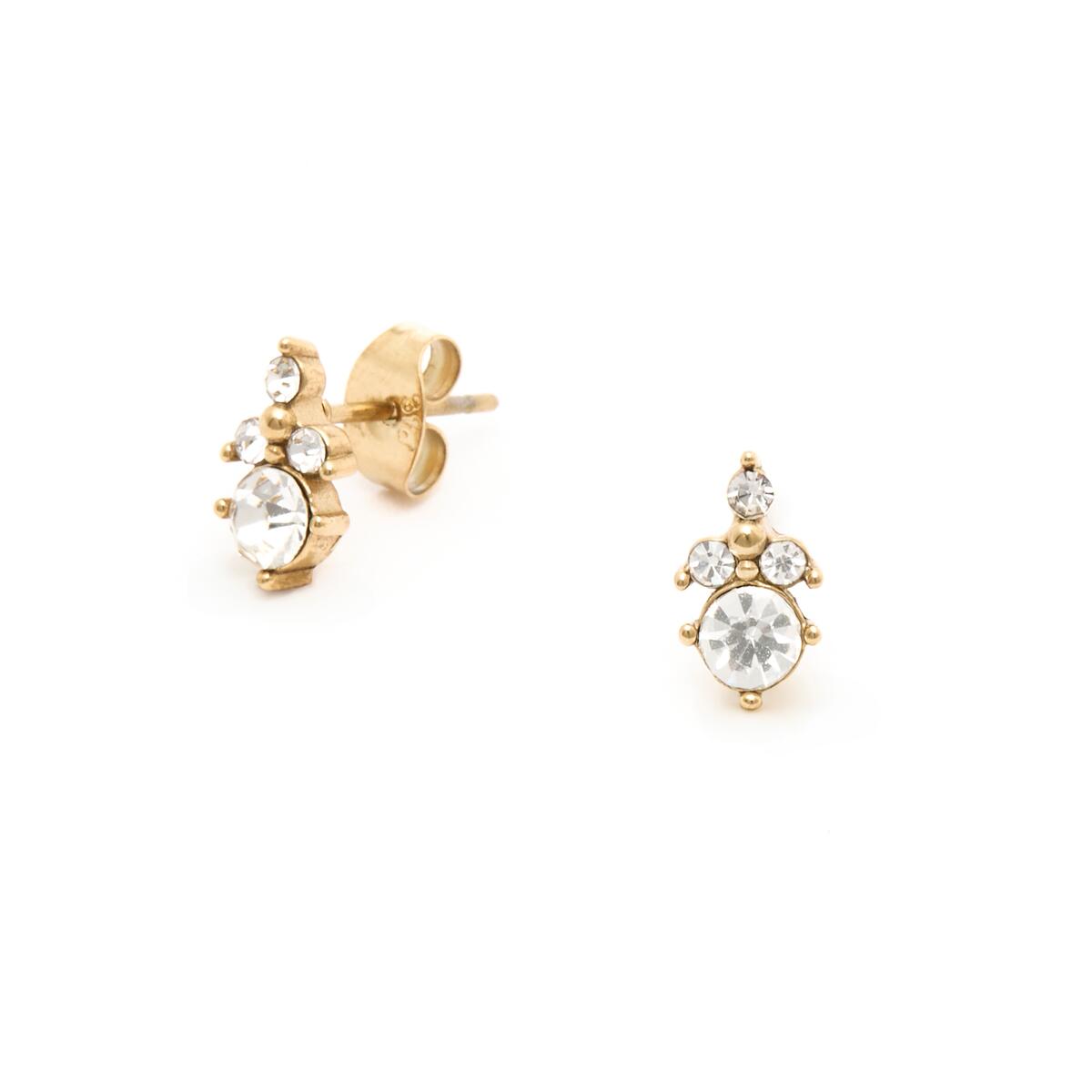 Boucles d'oreilles Dorée Pierres Blanches 2