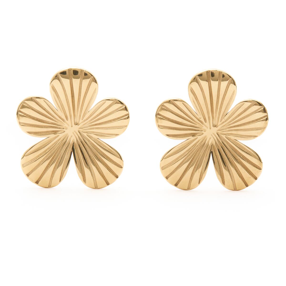 Boucles d'oreilles Dorées Fleurs 1