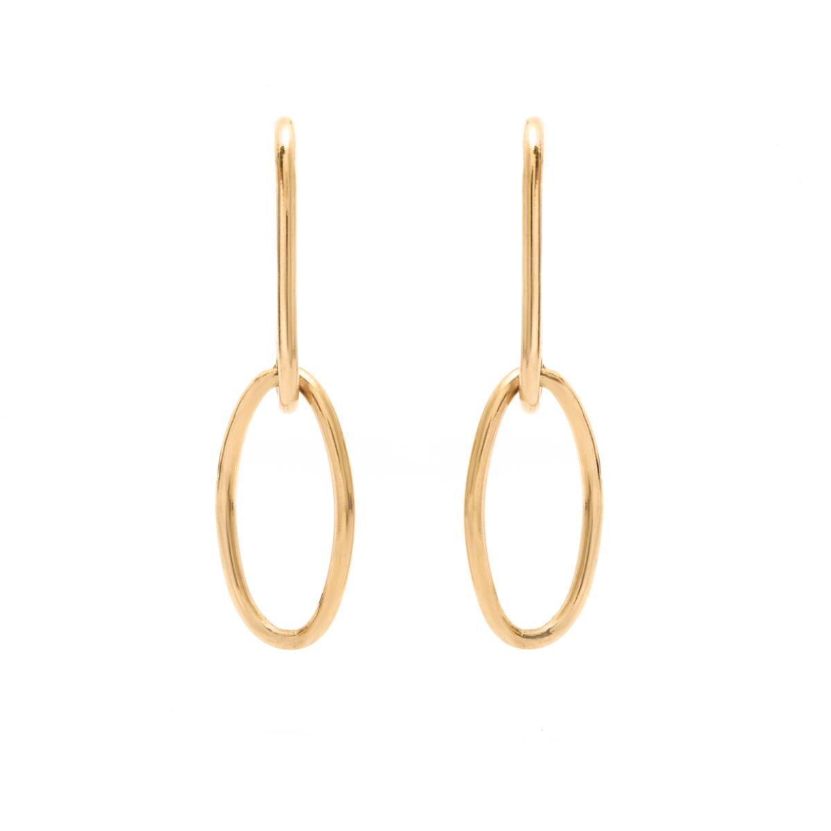 Boucles d'oreilles Dorées Ovales 1