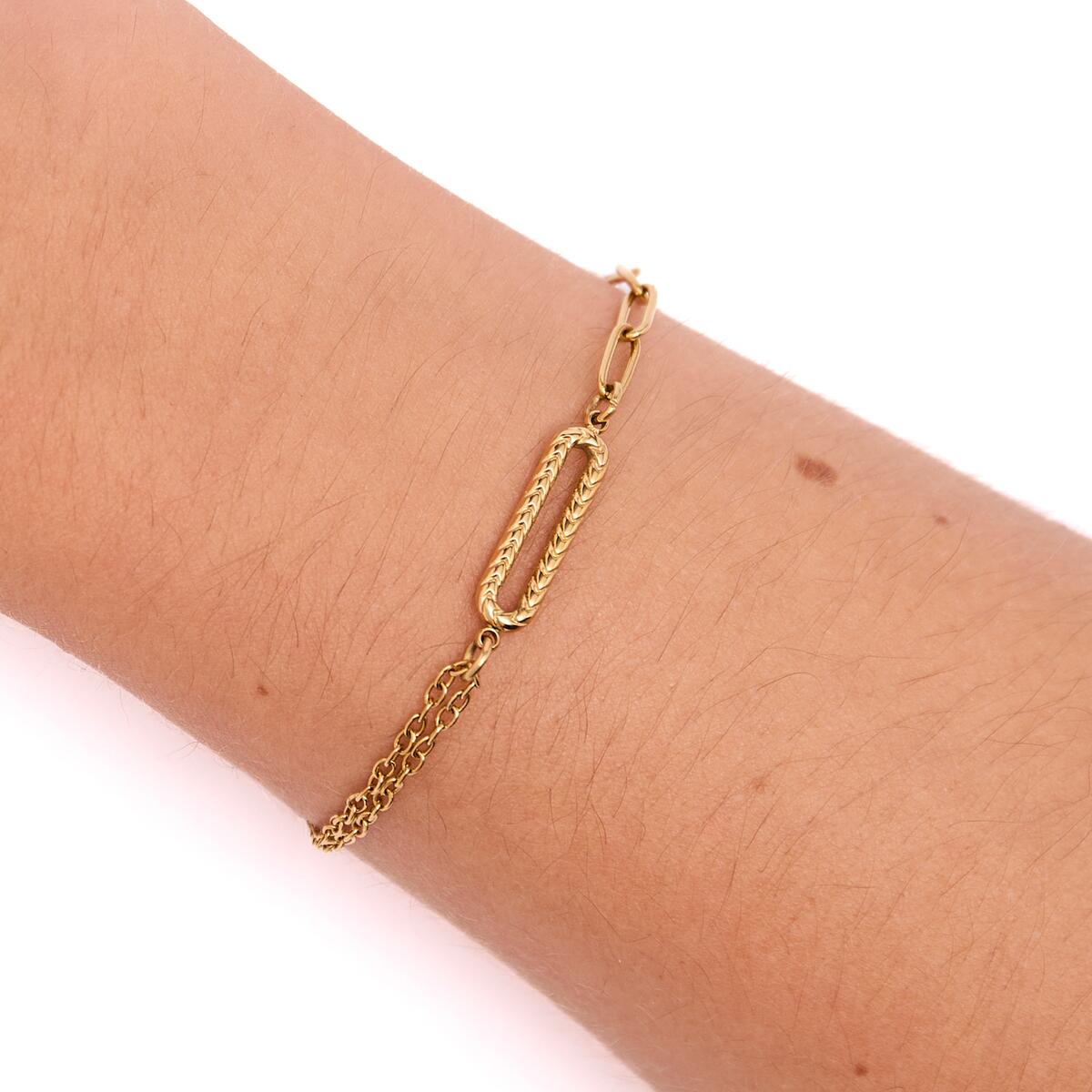 Bracelet Doré Maillons Rectangulaires 4