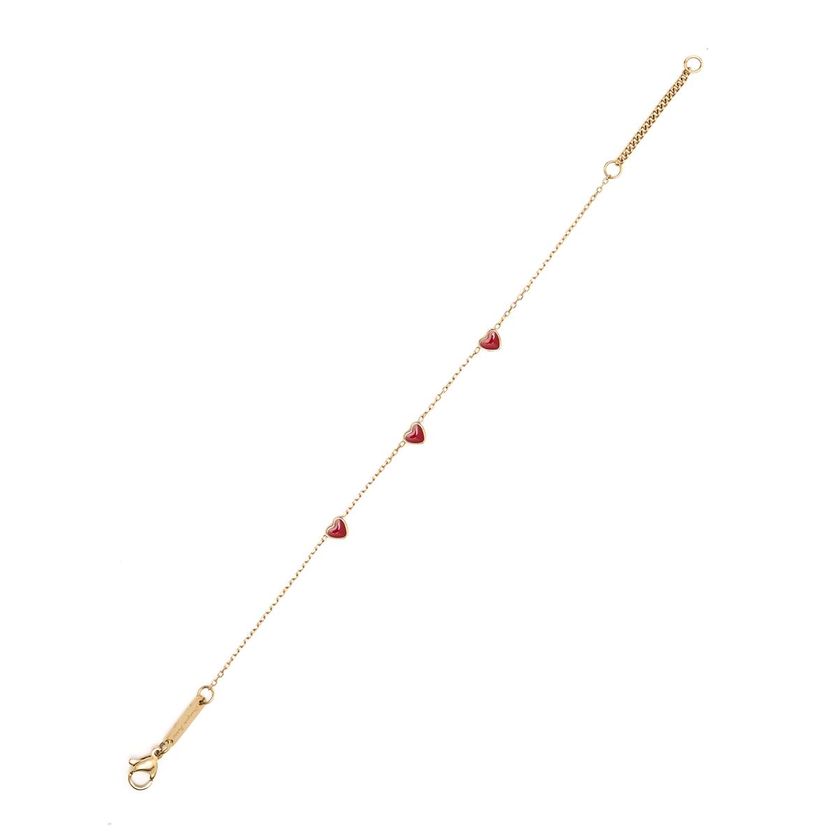 Bracelet Fin Cœurs Rouges 2