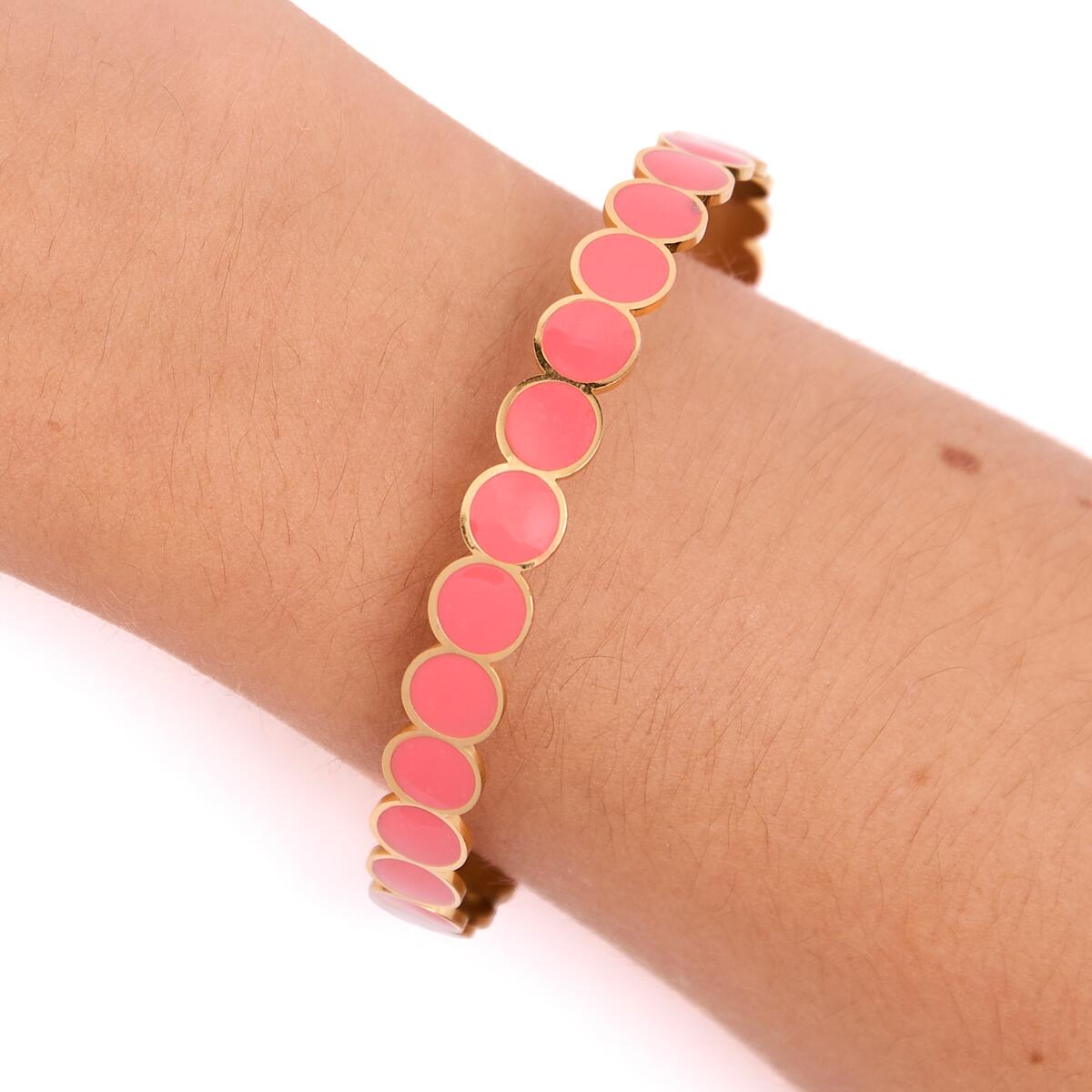 Bracelet Jonc Cercles Email Orange 4