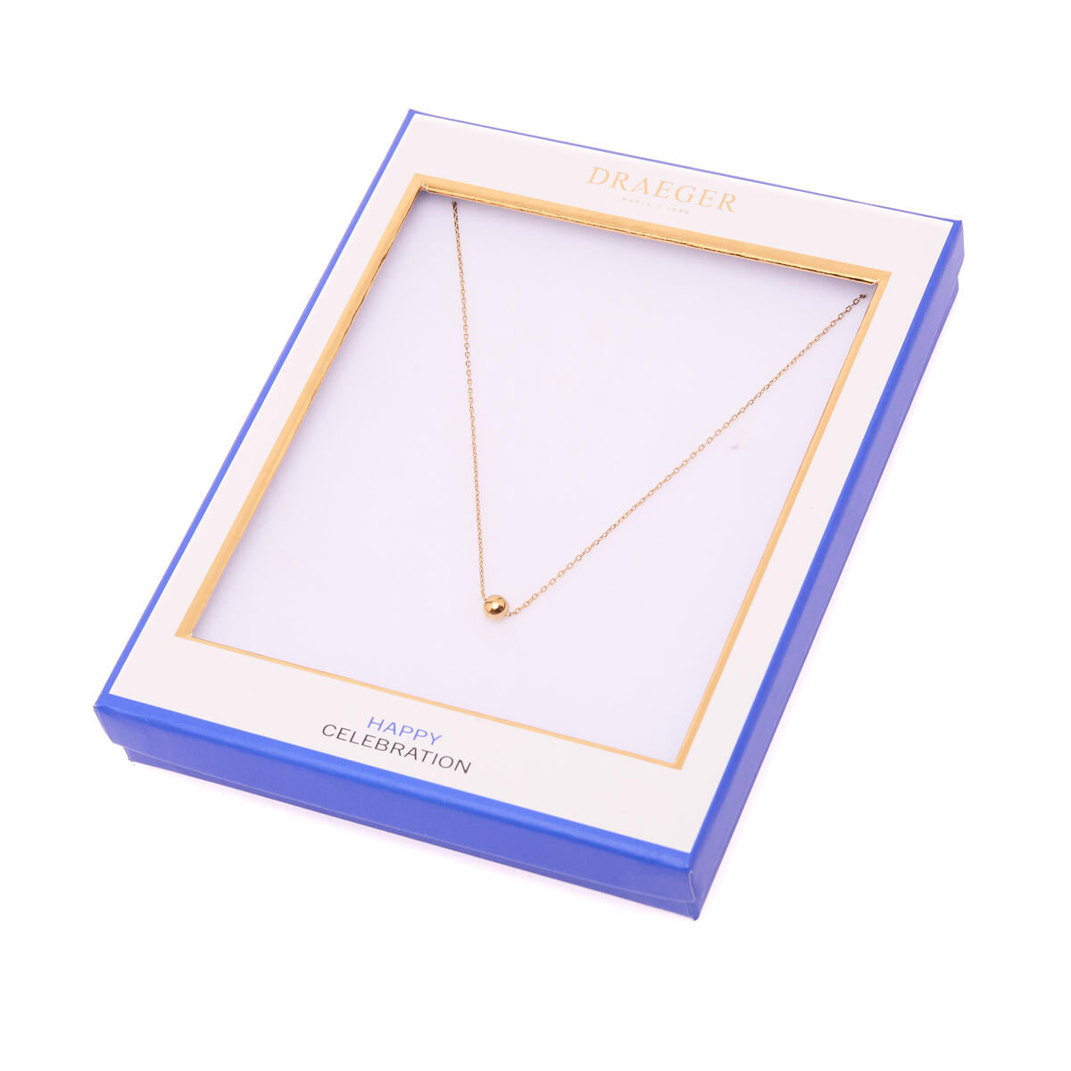 Collier pendentif boule dorée 3