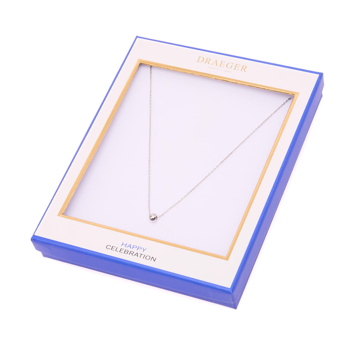 Collier pendentif boule argentée 3