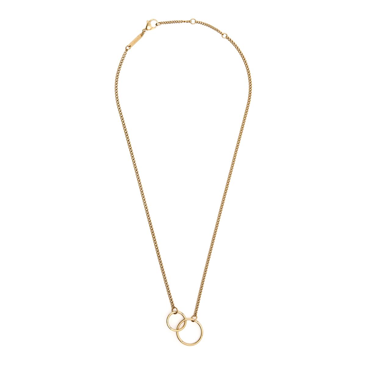 Collier Argenté Double Anneaux 2