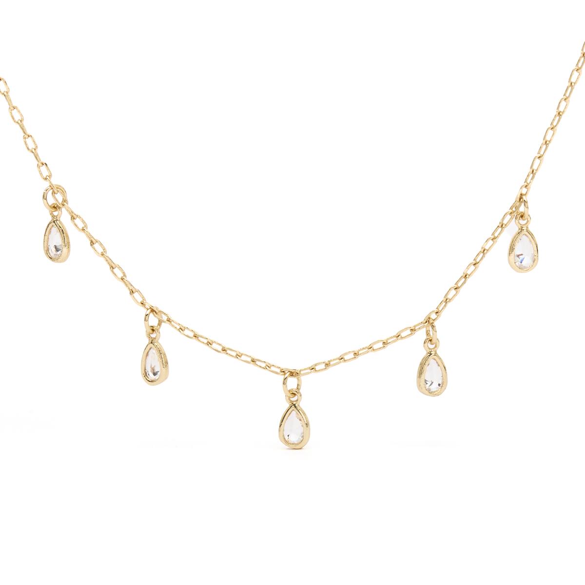 Collier doré ligne de pierres 1