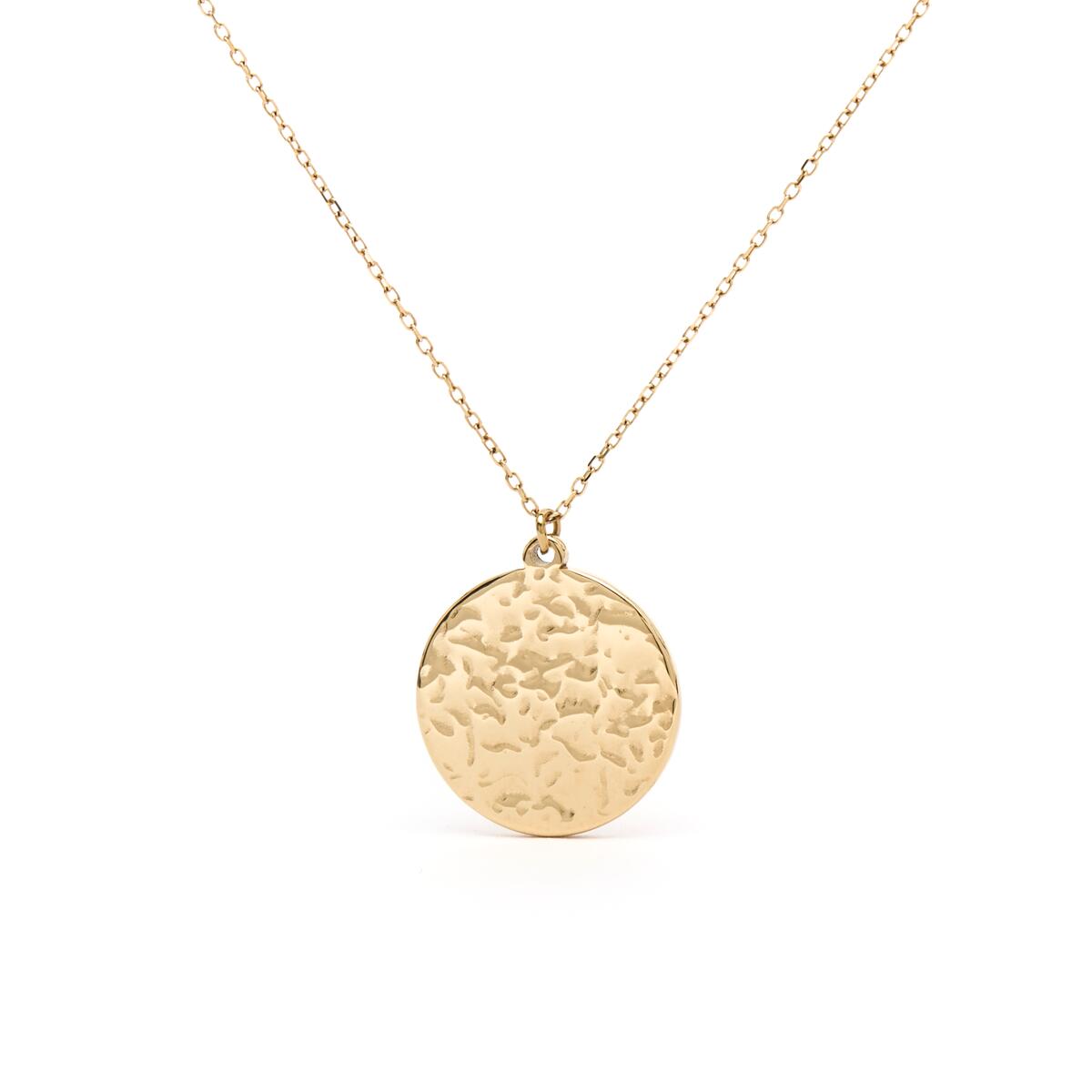 Collier Doré avec pendentif martelé 1