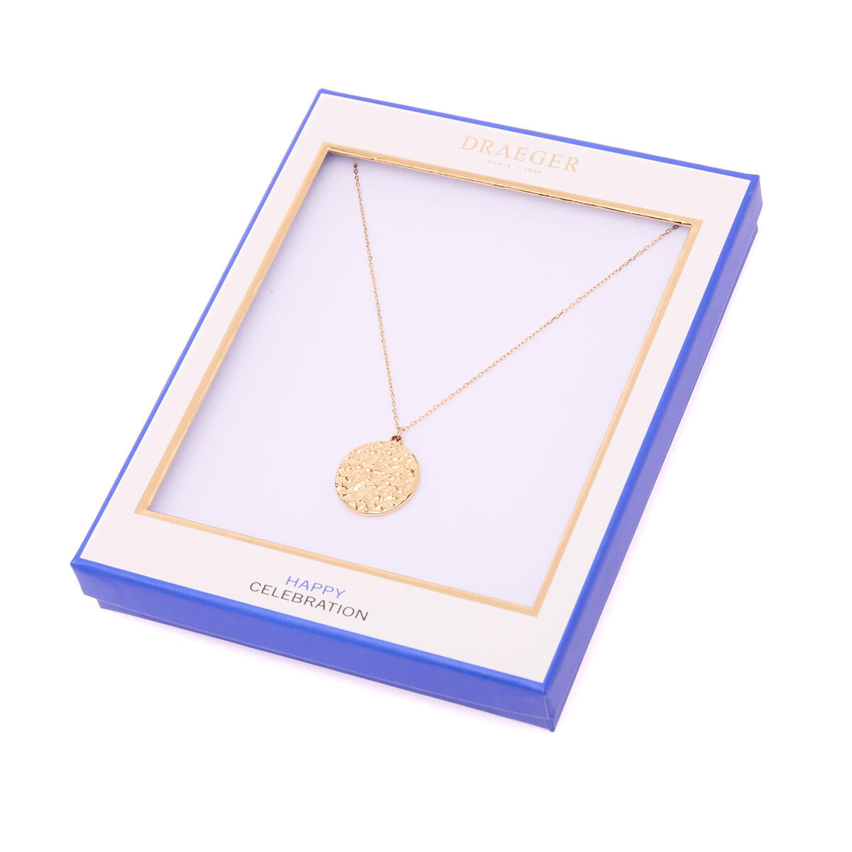 Collier Doré avec pendentif martelé 3