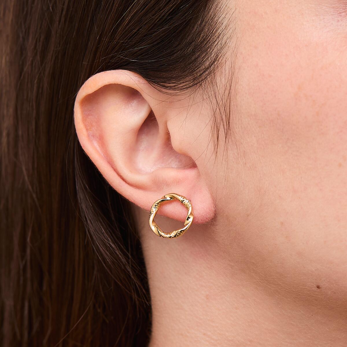 Boucles d’Oreilles Dorées Torsadées 4