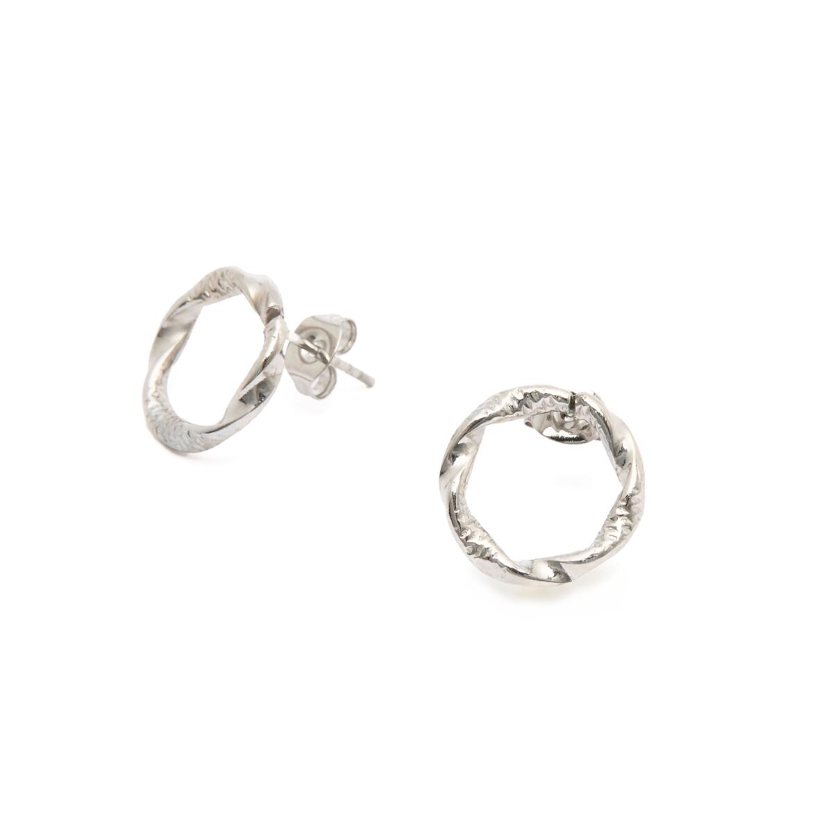 Boucles d’Oreilles Argentées Torsadées 2