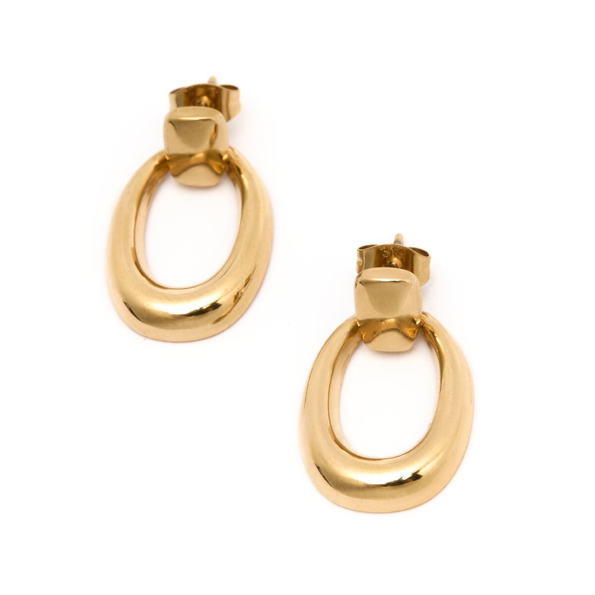 Boucles d'Oreilles Créoles Dorées Rondes 2