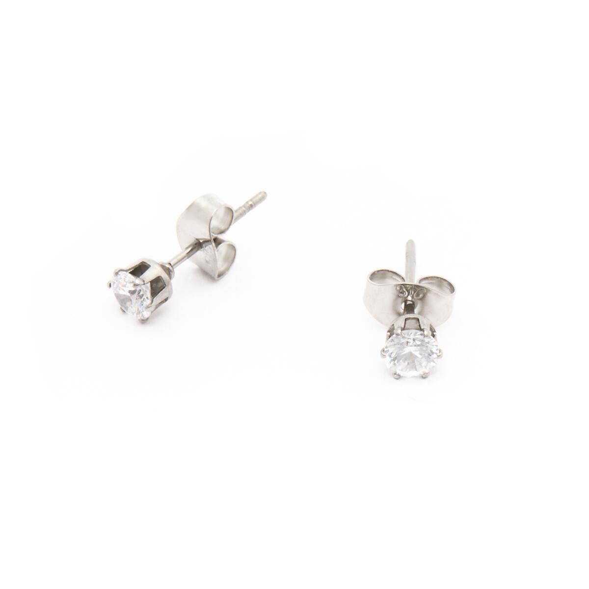 Boucles d'Oreilles Argentées Brillantes 2