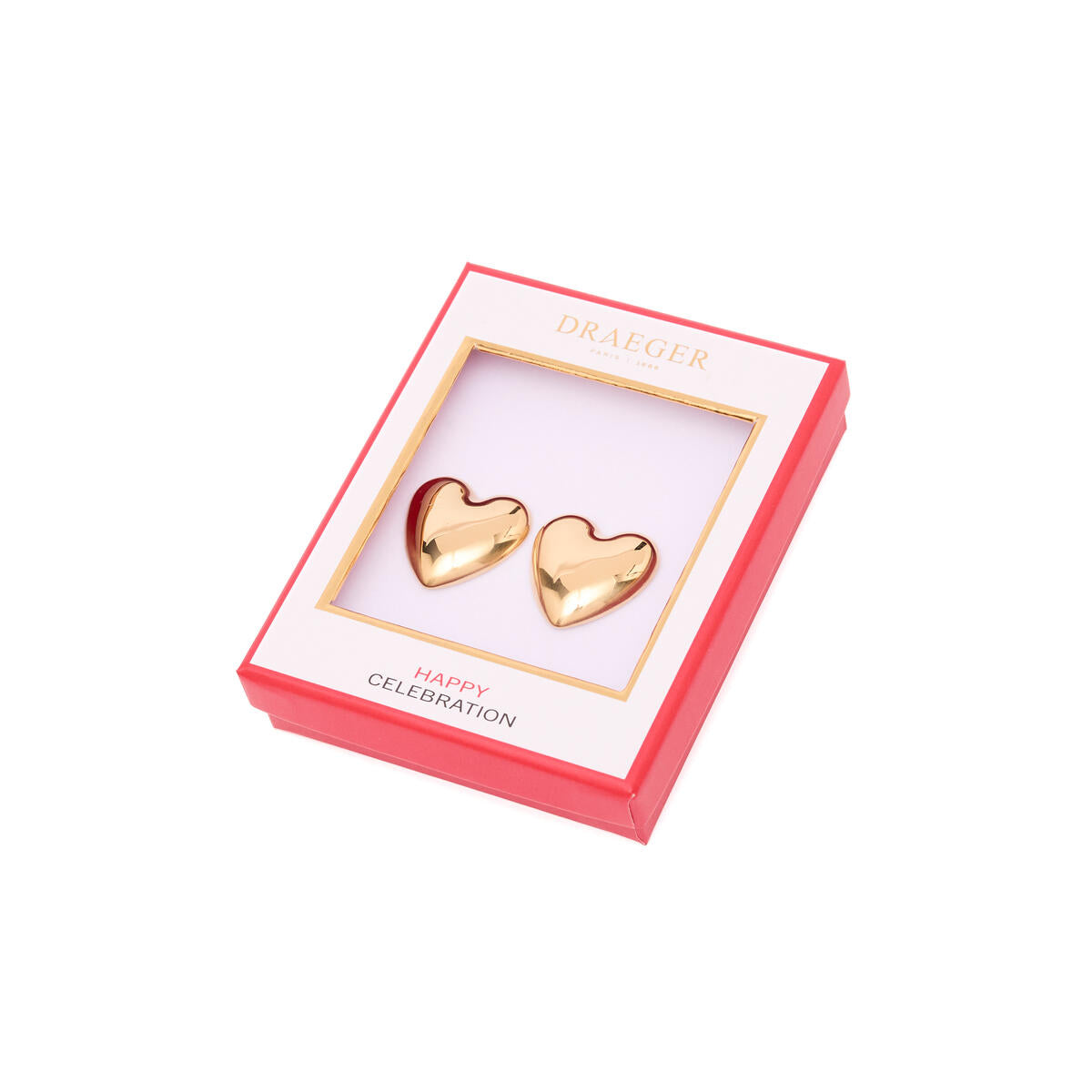 Boucles d'Oreilles Dorées Cœur Bombé 3