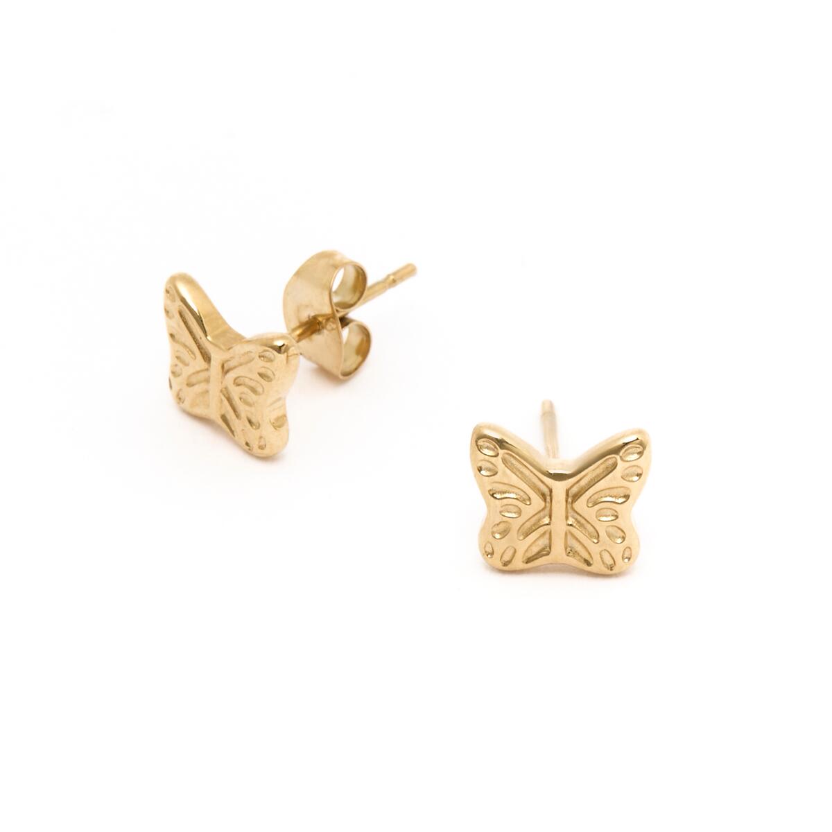 Boucles d'Oreilles Dorées Papillon 2