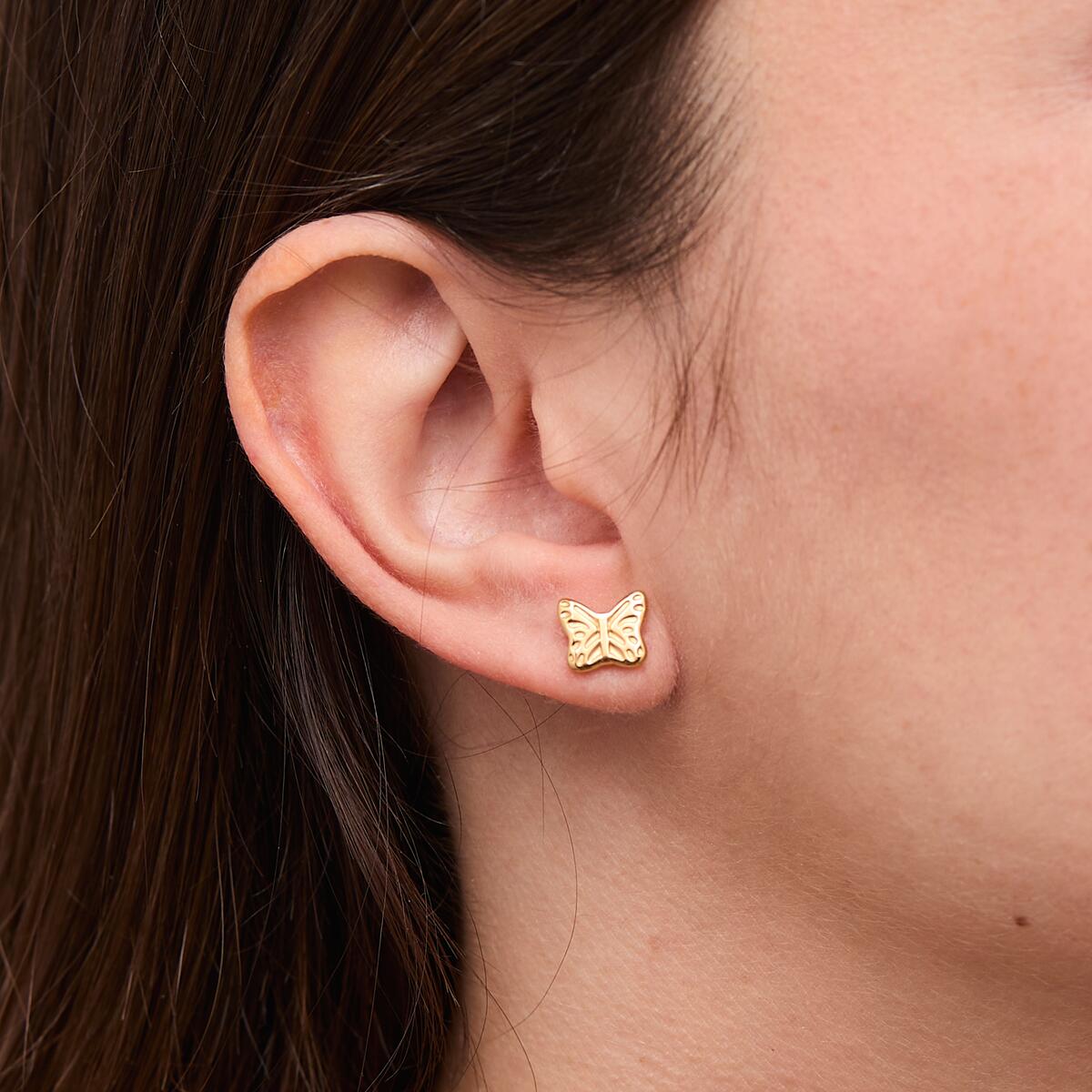 Boucles d'Oreilles Dorées Papillon 4