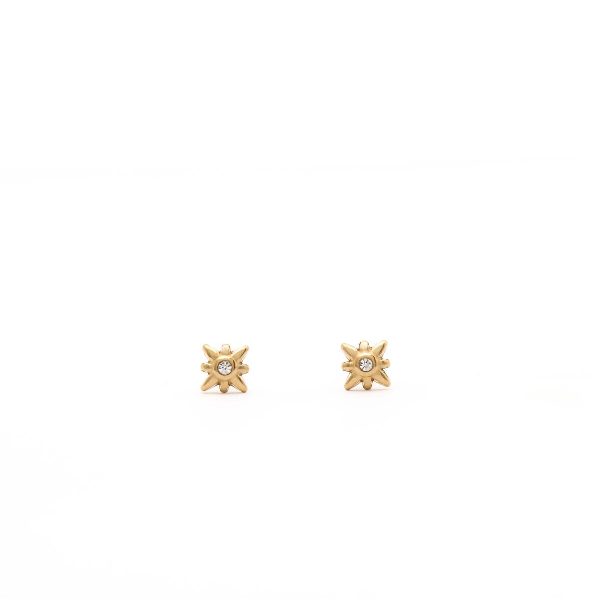 Boucles d'Oreilles Dorées Soleil Brillant 1