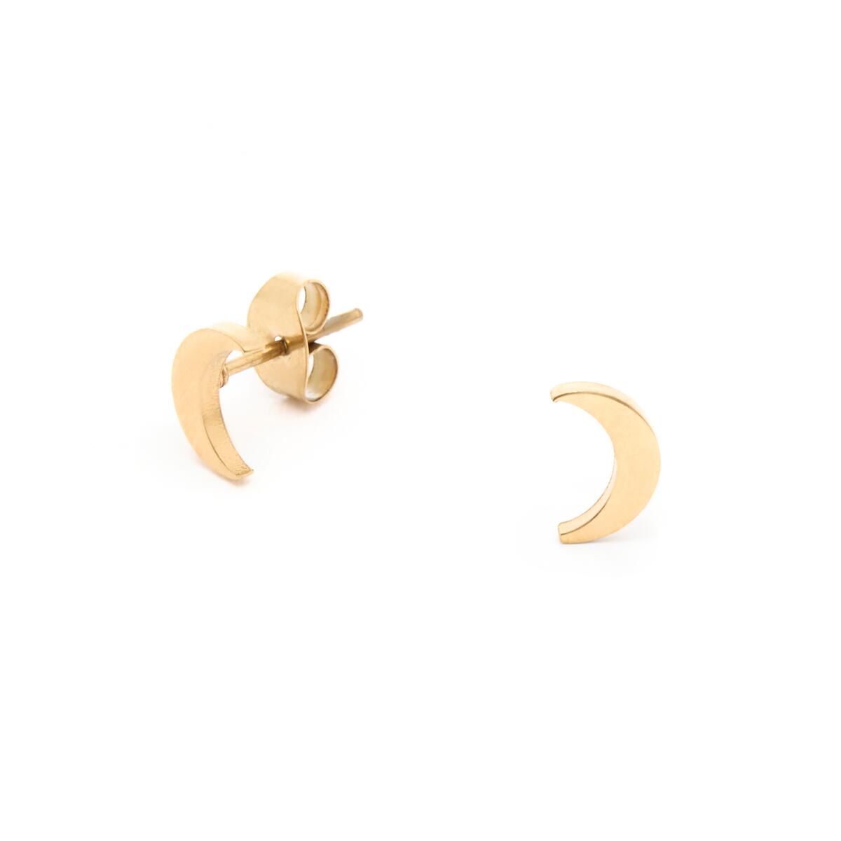 Boucles d'Oreilles Dorées Lune 2