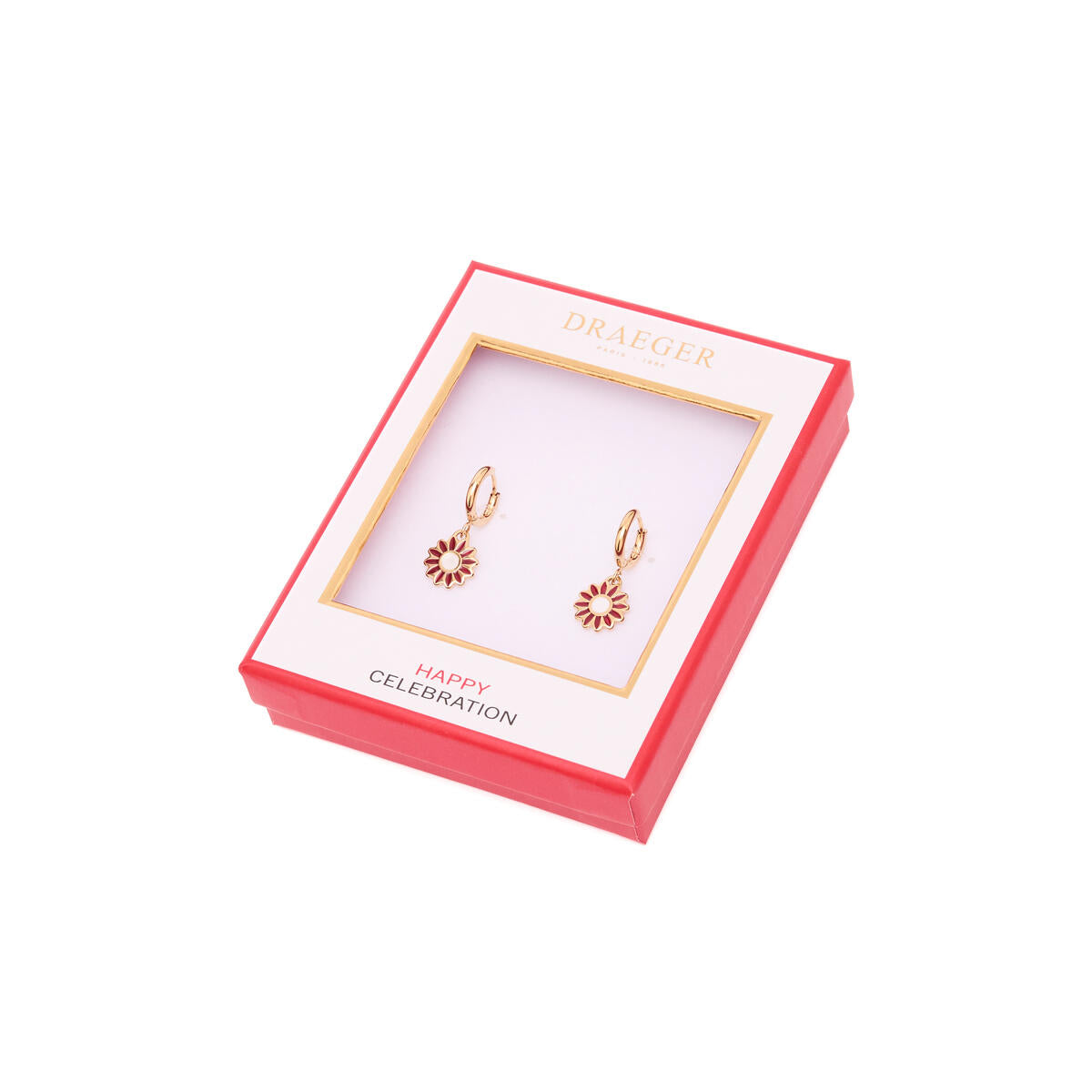 Boucles d'Oreilles Créoles Fleurs Email 3