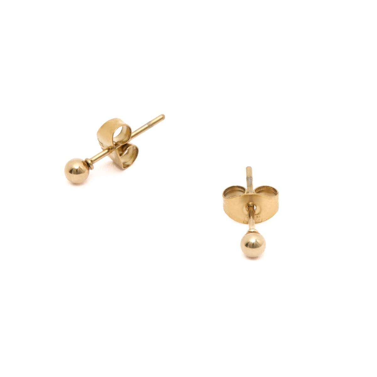 Boucles d'Oreilles Dorées Puces Rondes 2