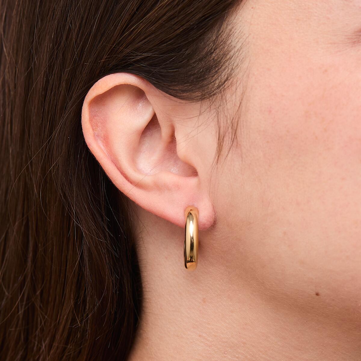 Boucles d'Oreilles Créoles Dorées Larges 4