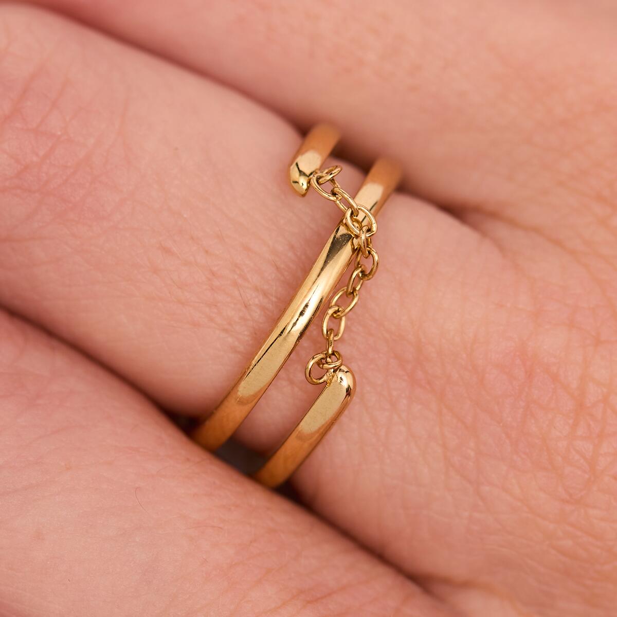 Bague Dorée Chaîne 4