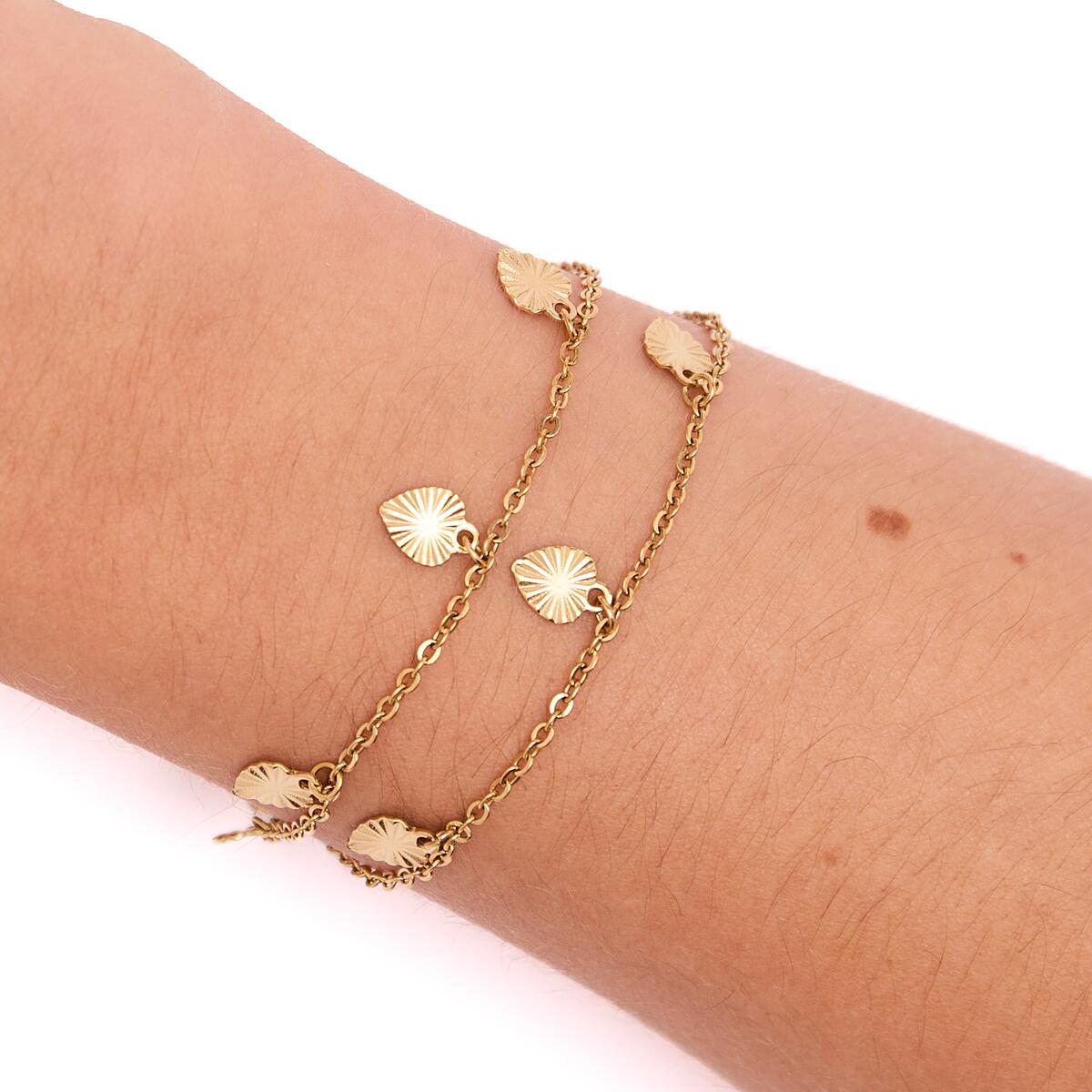 Bracelet Double Doré Ronds 4