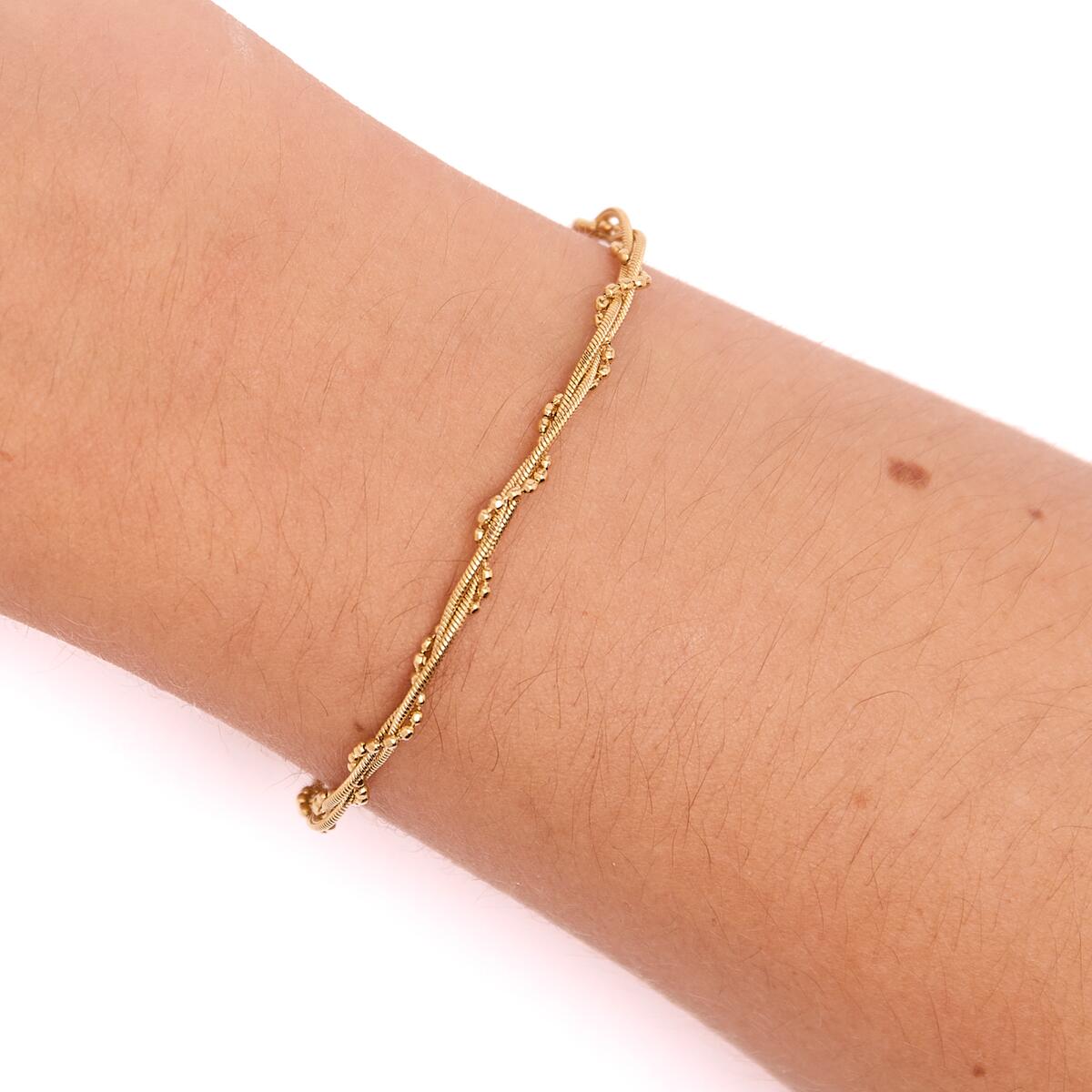 Bracelet Doré Maille Fine Entrelacée 4