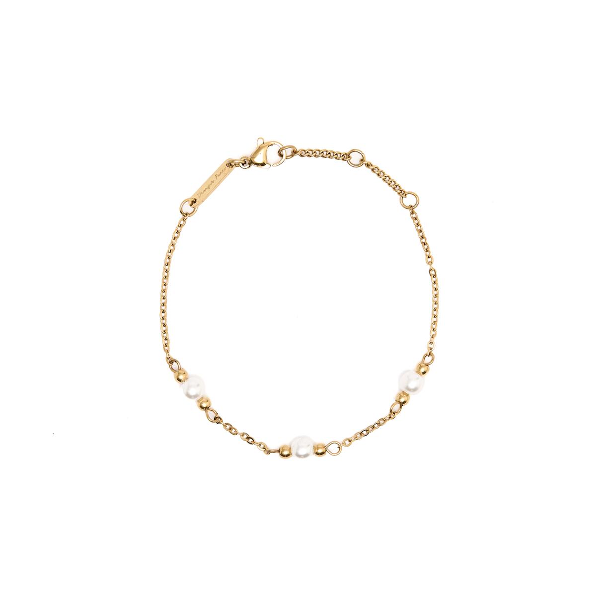 Bracelet Fin Doré & Perlé 1