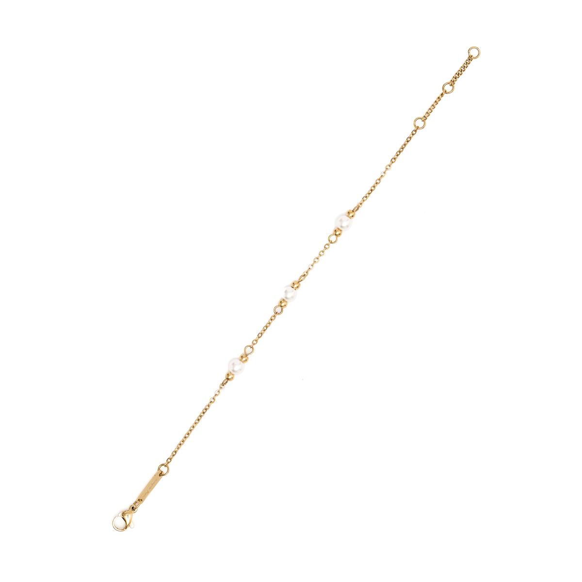 Bracelet Fin Doré & Perlé 2