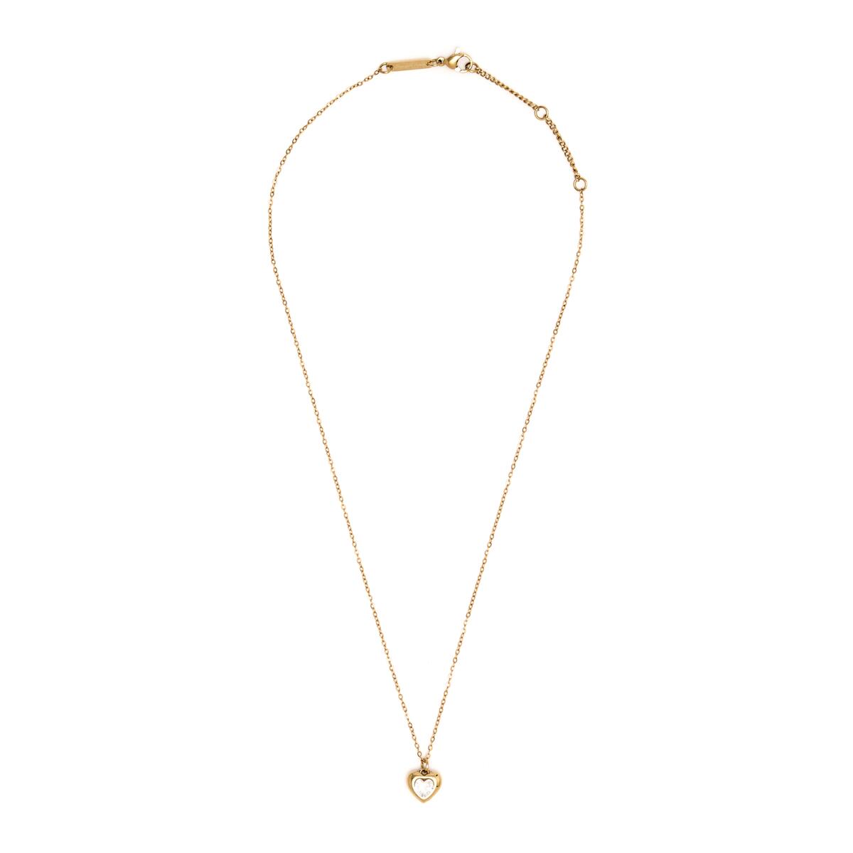 Collier doré cœur brillant 2