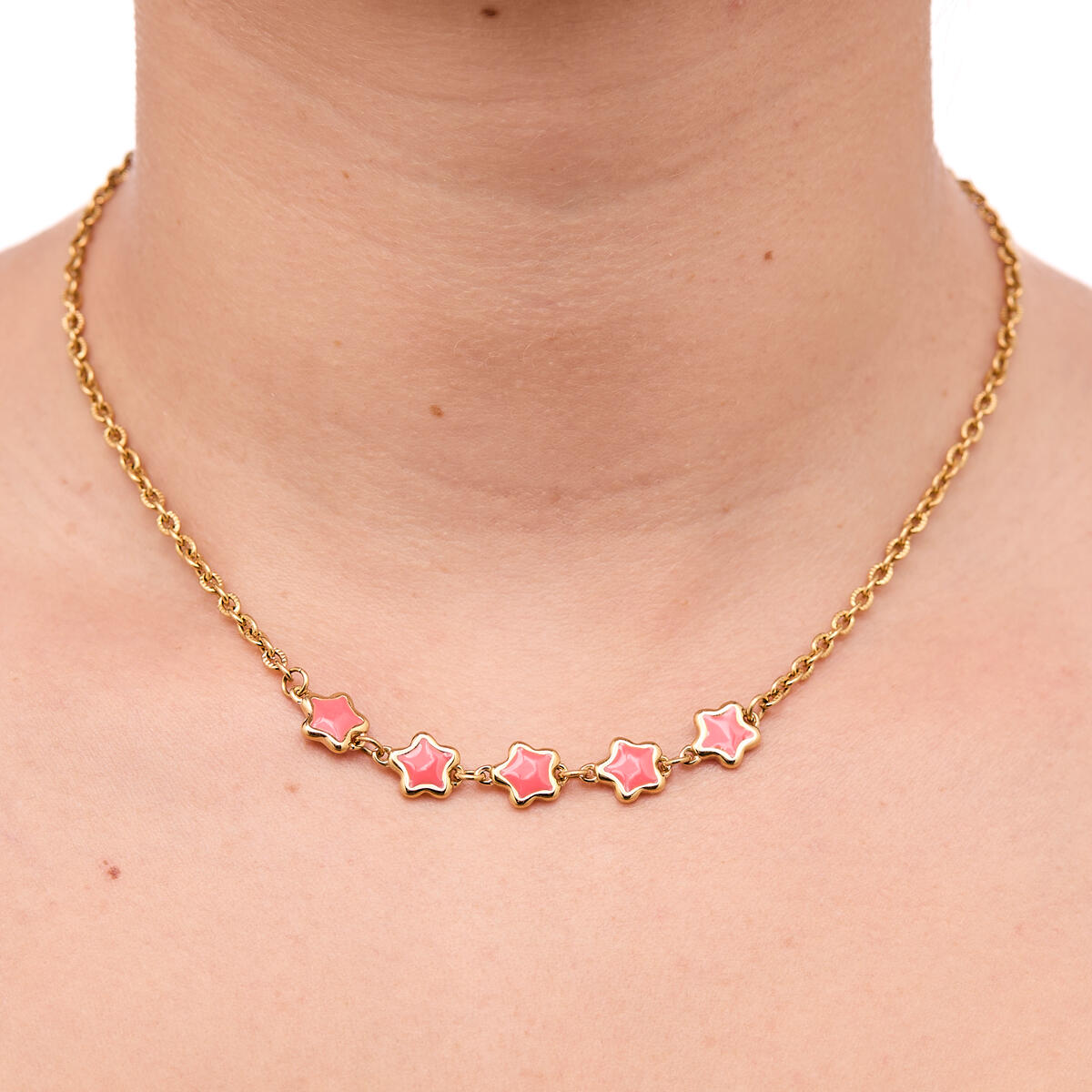 Collier doré étoiles émail 4