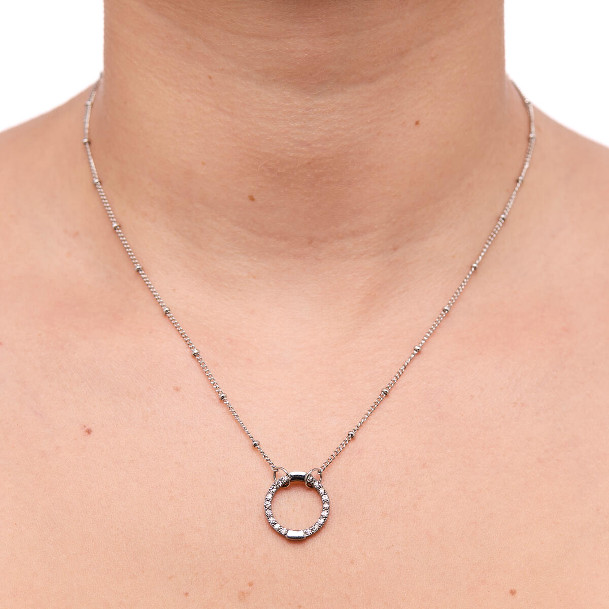 Collier Argenté avec anneau 4