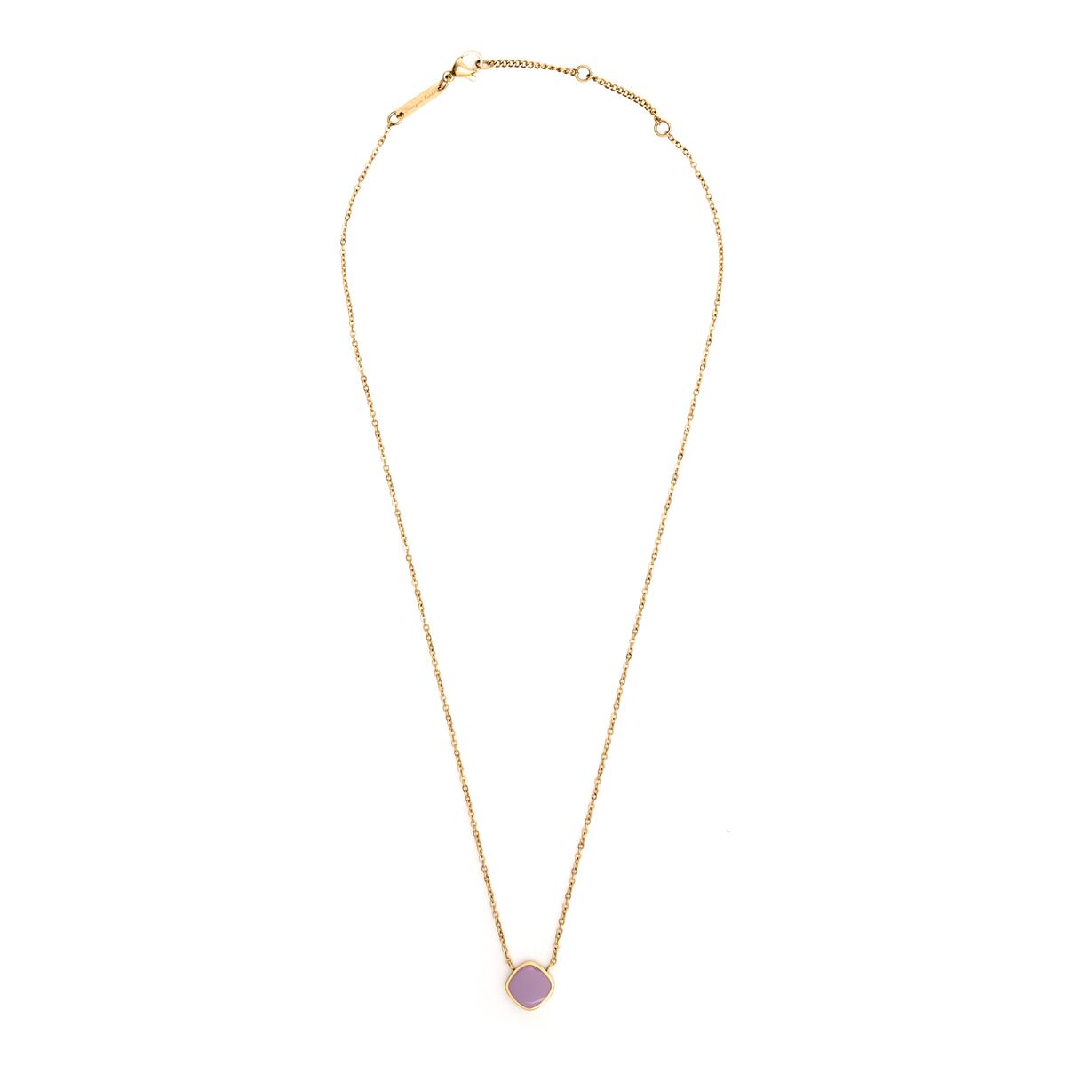 Collier doré pendentif losange 2