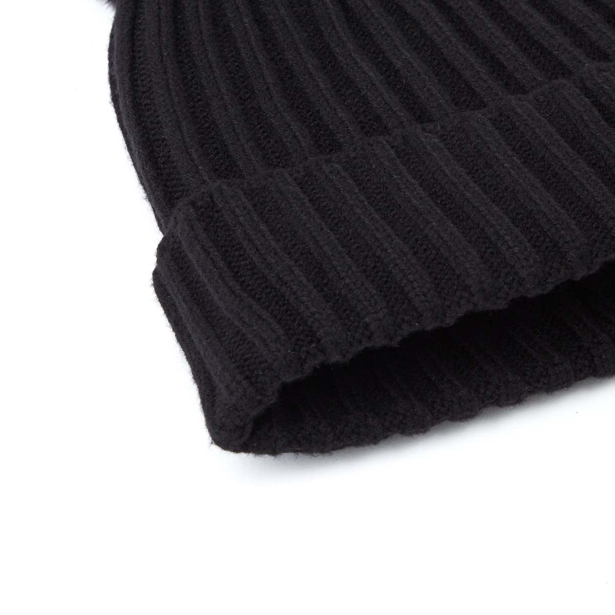 Gorro de canalé liso con pompón - 3 colores - Unisex - Talla única - algodón