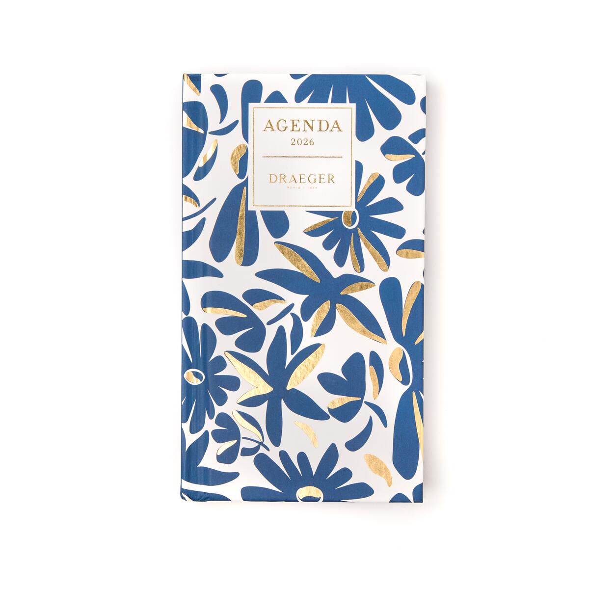 Petit agenda 2026 Home Office Fleurs bleu 1