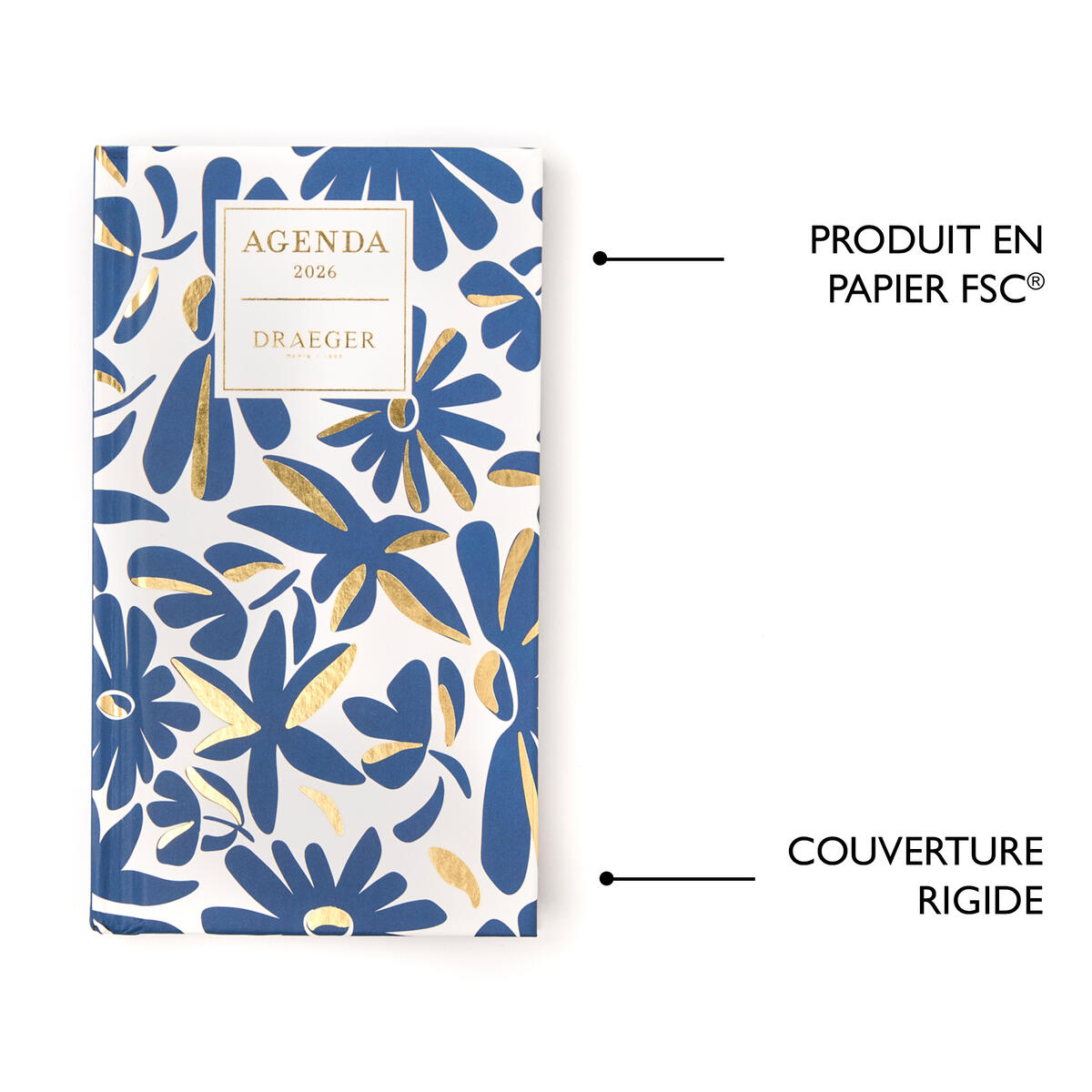 Petit agenda 2026 Home Office Fleurs bleu 5