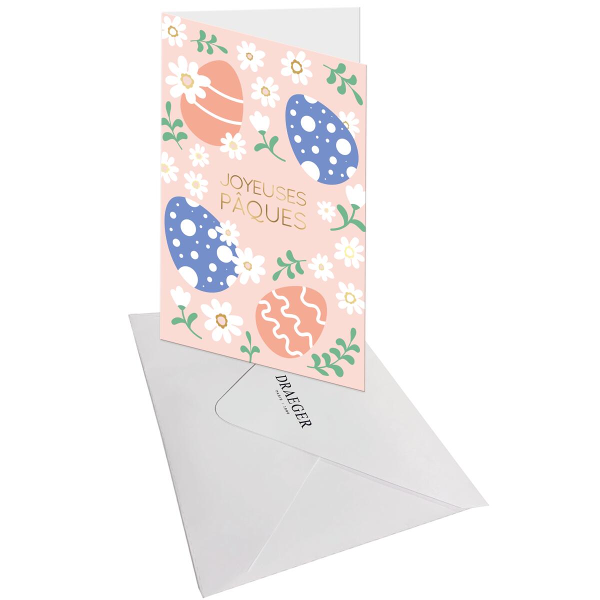 Carte de Pâques - Œufs Pâques & Marguerites