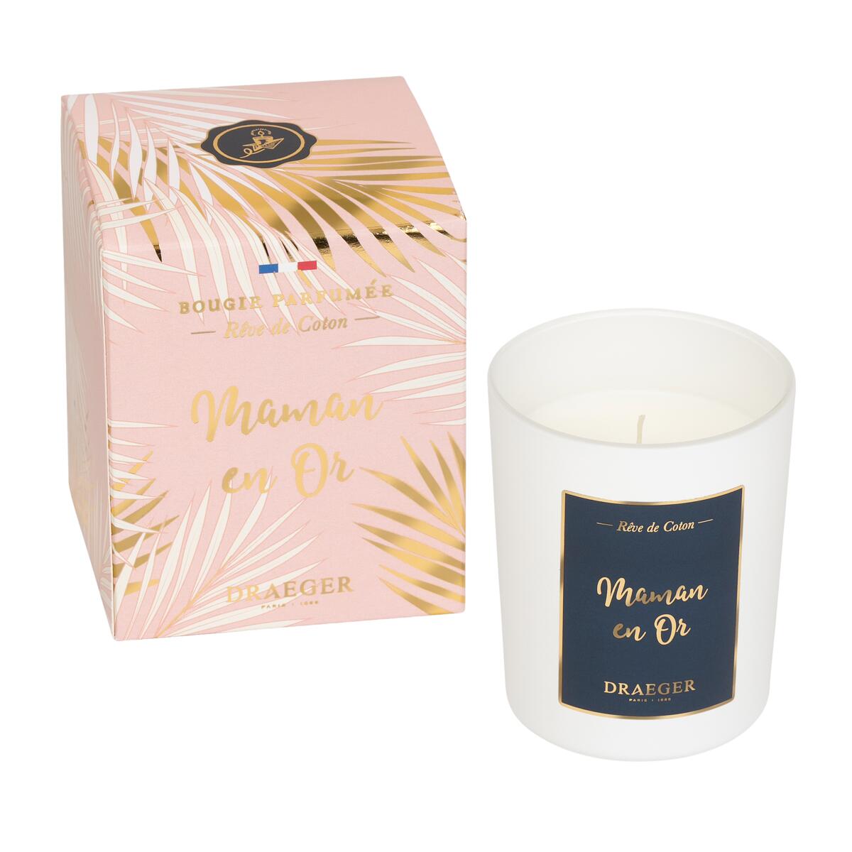 Bougie thème famille Maman en or 1